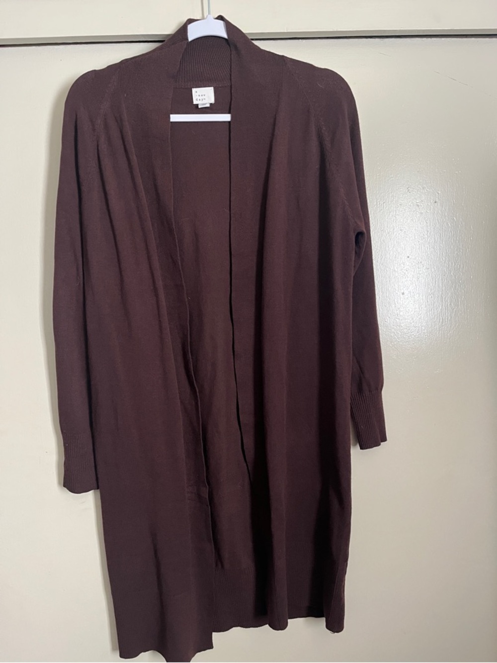 a new day Brown Open-Front Knit Cardigan